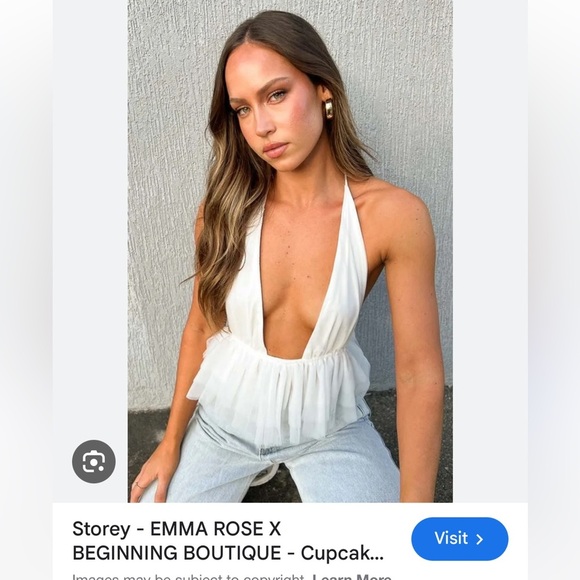 Emma Rose X Beginning Boutique white cupcake top Small - Picture 3 of 4